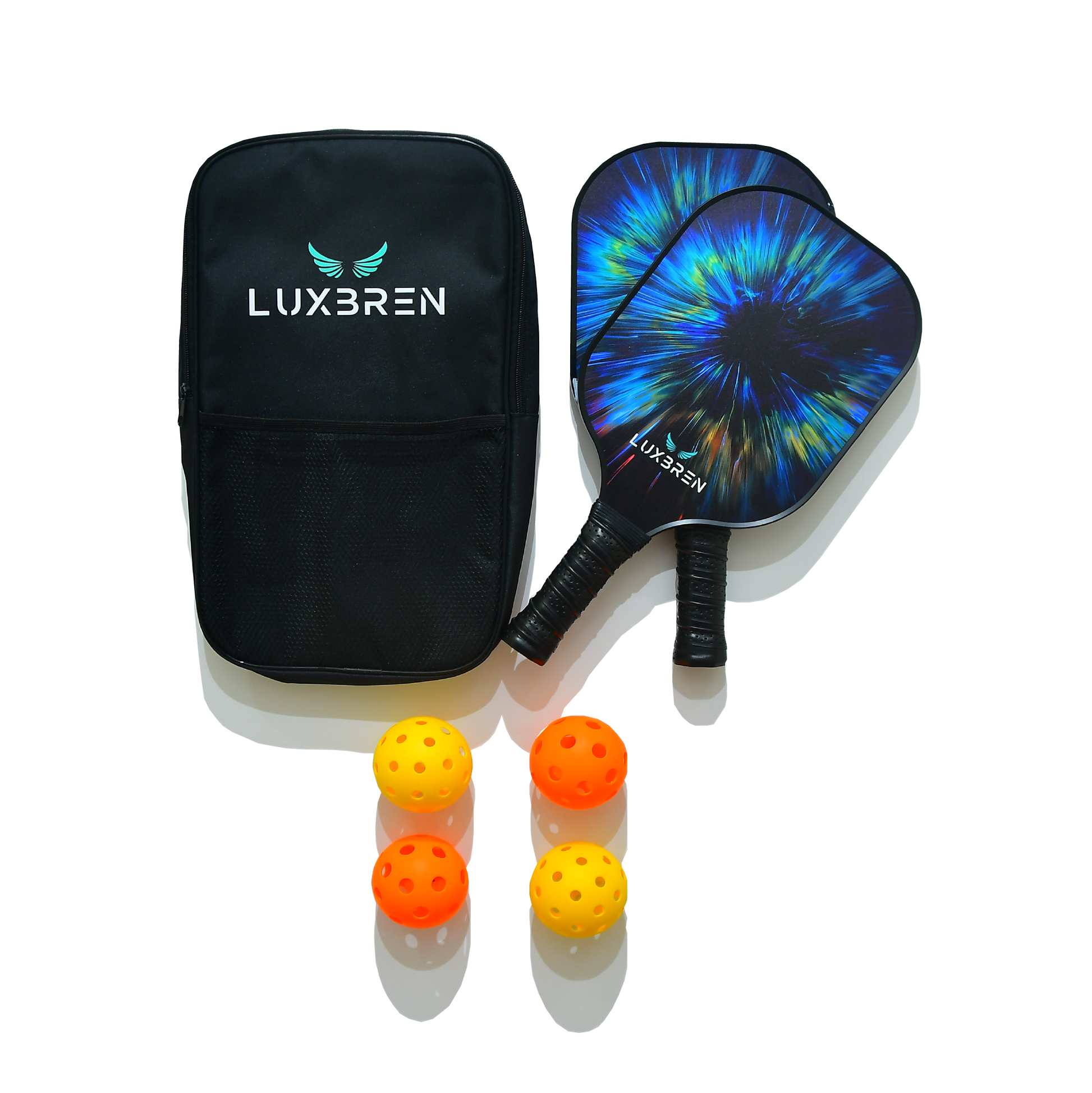 Pickleball Equipment Set Pickleball Paddles Pickleball Bag Pickleball Balls, Front Side