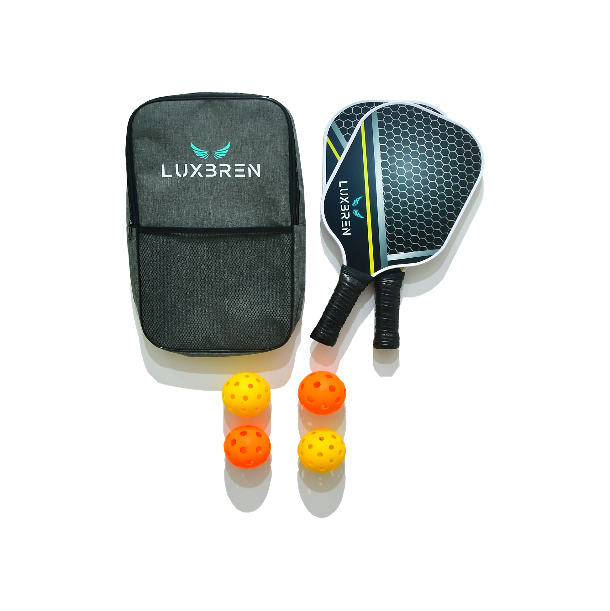 Pickleball Equipment Set Pickleball Paddles Pickleball Bag Pickleball Balls, Front Side