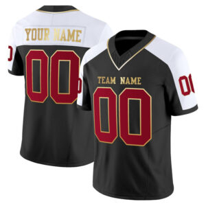 Black Alternate Red-Gold Authentic Custom Football Jersey