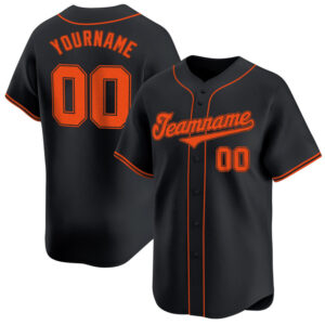 Black Orange-Black Custom Baseball Jersey